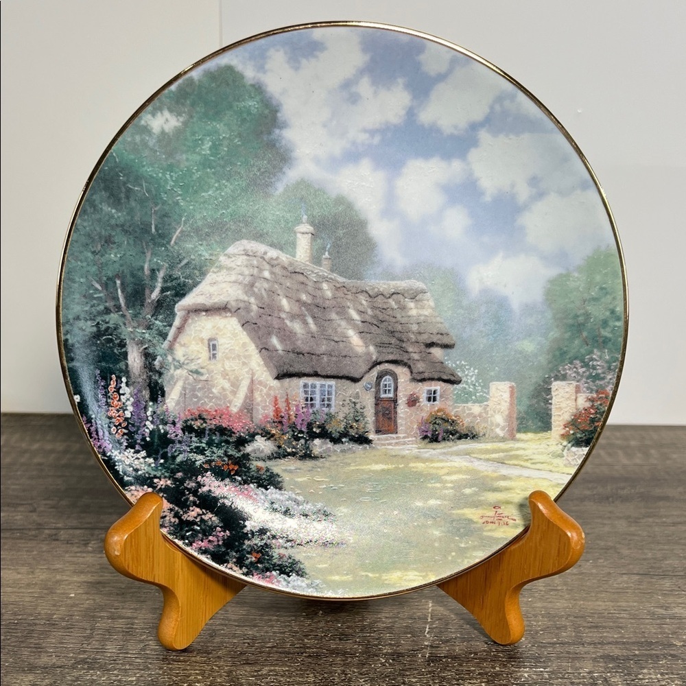 Vintage Knowles Stonegate Thomas Kinkade Cottage Plate 1992
